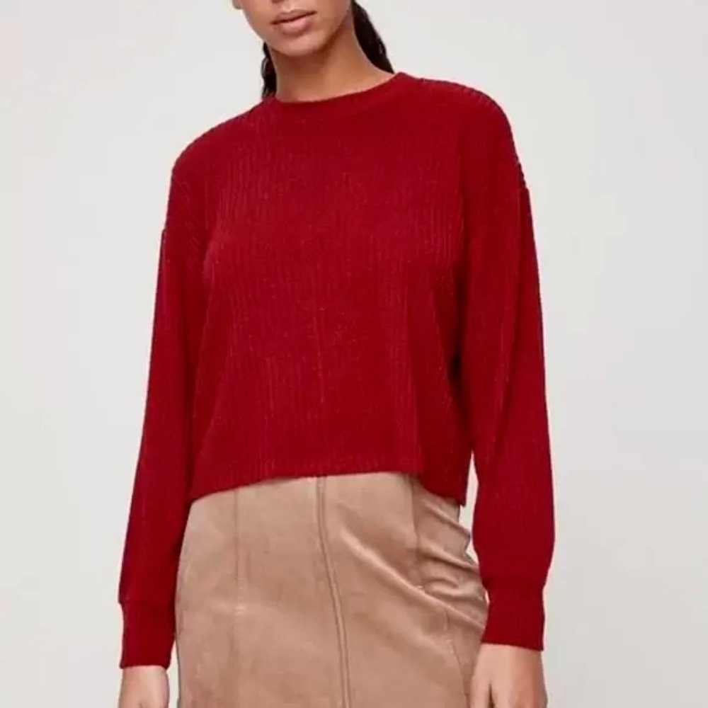Aritzia Wilfred Free Ribbed Rudko Long Sleeve Crewneck Sweater